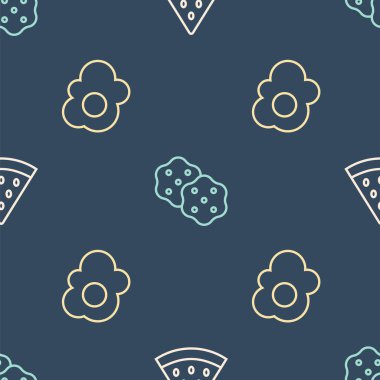 Karpuz, çırpılmış yumurta ve bisküviyi pürüzsüz bir şekilde yerleştir. Vektör