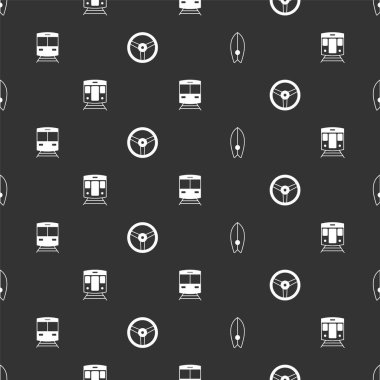 Sörf tahtası, tren ve demiryolu ve direksiyonu kusursuz bir şekilde ayarlayın. Vektör