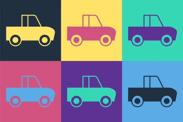 Pop art Camioneta icono aislado en el fondo de color. Vector — Archivo Imágenes Vectoriales