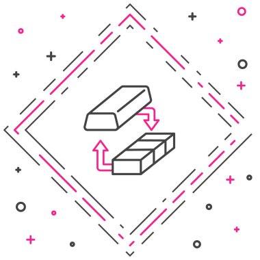 Hat Gold para değişimi simgesi beyaz arkaplanda izole edildi. Para değiştirici. Renkli taslak konsepti. Vektör