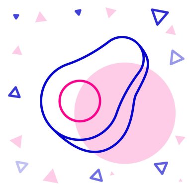 Avokado meyve simgesi beyaz arkaplanda izole edildi. Renkli taslak konsepti. Vektör