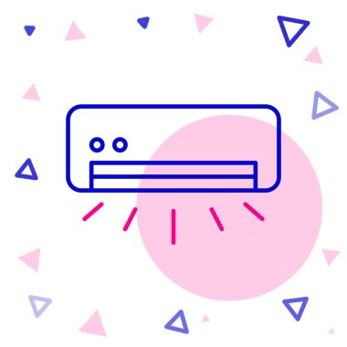 Hat klima simgesi beyaz arkaplanda izole edildi. Sistemin havalandırmasını böl. Soğuk ve soğuk iklim kontrol sistemi. Renkli taslak konsepti. Vektör