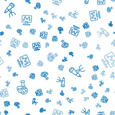 Hat test tüpünü zehirli sıvı, teleskop ve genetik mühendislik ile kusursuz desen üzerine ayarla. Vektör