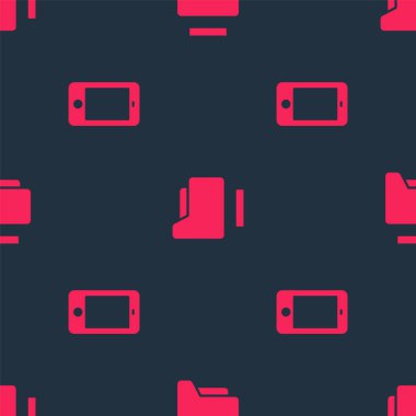 Cep telefonu ve belge klasörünü pürüzsüz desen olarak ayarla. Vektör