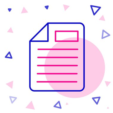 Satır Dosya simgesi beyaz arkaplanda izole edildi. Kontrol listesi simgesi. İş konsepti. Renkli taslak konsepti. Vektör