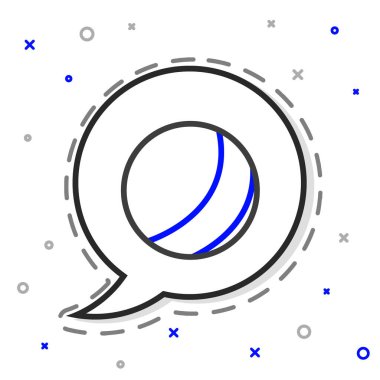 Line Beach top ikonu beyaz arkaplanda izole edildi. Çocuk oyuncağı. Renkli taslak konsepti. Vektör