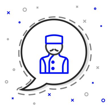 Concierge simgesi beyaz arkaplanda izole edildi. Renkli taslak konsepti. Vektör