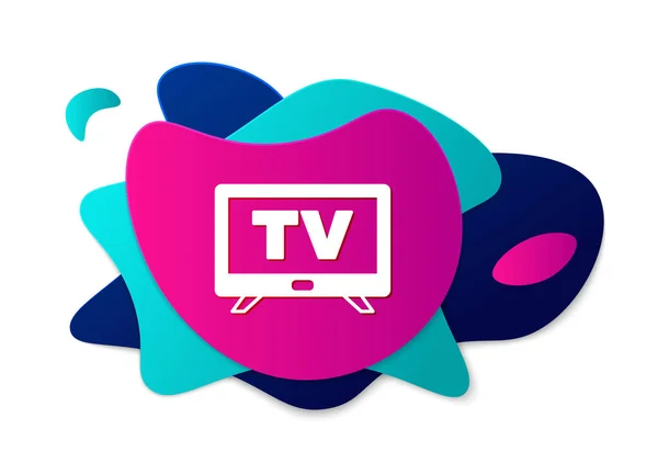 Color Smart Tv ikon elszigetelt fehér háttérrel. Televíziós jel. Absztrakt banner folyékony formákkal. Vektor — Stock Vector