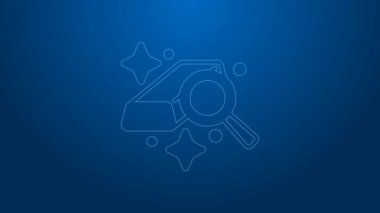 Beyaz çizgi altın çubuk simgesi mavi arkaplanda izole edildi. Bankacılık işi konsepti. 4K Video hareketli grafik canlandırması