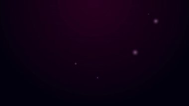 Parlayan neon çizgisi simgesi siyah arkaplanda izole edilmiş. Bankacılık işi konsepti. 4K Video hareketli grafik canlandırması