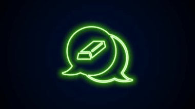 Parlayan neon çizgisi simgesi siyah arkaplanda izole edilmiş. Bankacılık işi konsepti. 4K Video hareketli grafik canlandırması