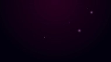 Parlayan neon çizgisi simgesi siyah arkaplanda izole edilmiş. Bankacılık işi konsepti. 4K Video hareketli grafik canlandırması