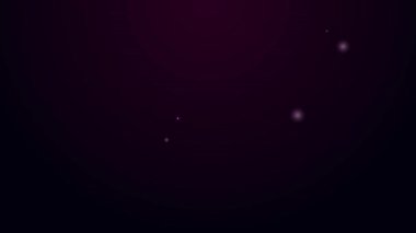 Siyah arkaplanda izole edilmiş süt ikonu için parlak neon çizgi kağıdı paketi. Süt paketi işareti. 4K Video hareketli grafik canlandırması