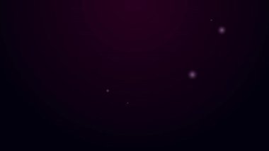Parlayan neon hattı, kızarmış hindi ya da siyah arka planda izole edilmiş tavuk ikonu. 4K Video hareketli grafik canlandırması