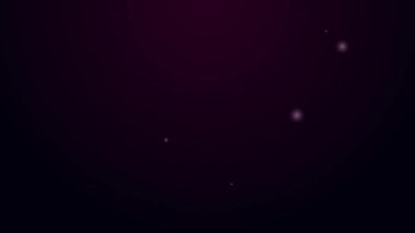 Parlayan neon hattı Tabasco sosu simgesi siyah arkaplanda izole edildi. Kırmızı biberli baharatlı biber sosu. 4K Video hareketli grafik canlandırması