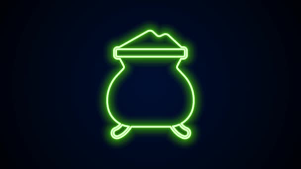 Ligne lumineuse néon Or fondu coulé icône isolée sur fond noir. Métal fondu coulé de la poche. Animation graphique de mouvement vidéo 4K — Video