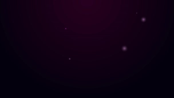 Светящийся неоновая линия Золотой самородок значок изолирован на черном фоне. Минеральный валун. Видеографическая анимация 4K — стоковое видео