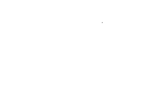 Línea negra Icono del arco triunfal aislado sobre fondo blanco. Monumento histórico de París, Francia. Animación gráfica de vídeo 4K — Vídeo de stock