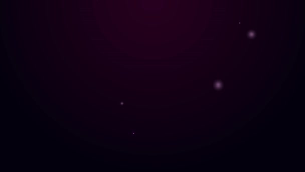 Gloeiende neon lijn Roerei pictogram geïsoleerd op zwarte achtergrond. Zelfgemaakt eten, gebakken ei, gezond ontbijt, omelet icoon. 4K Video motion grafische animatie — Stockvideo