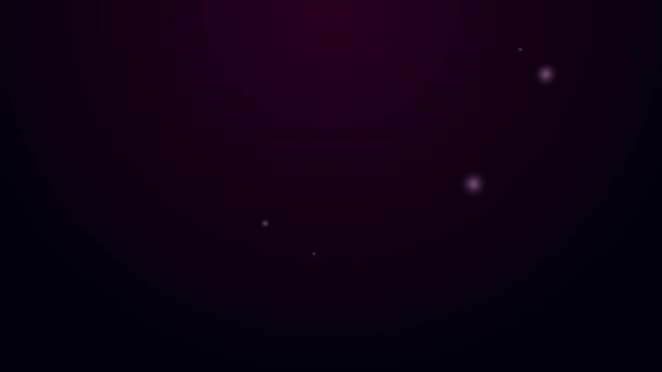 Светящаяся неоновая линия Жареная индейка или куриная икона изолированы на черном фоне. Видеографическая анимация 4K — стоковое видео