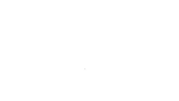 Línea negra Icono de pavo asado o pollo aislado sobre fondo blanco. Animación gráfica de vídeo 4K — Vídeos de Stock