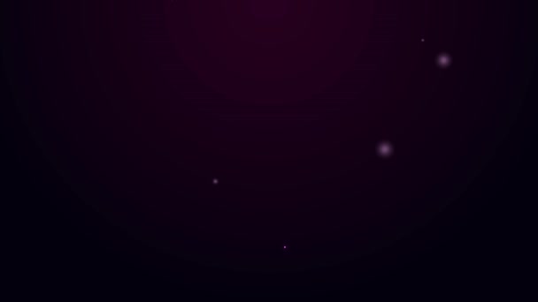 Linha de néon brilhante Ícone de frutas de ameixa isolado no fundo preto. Animação gráfica em movimento de vídeo 4K — Vídeo de Stock