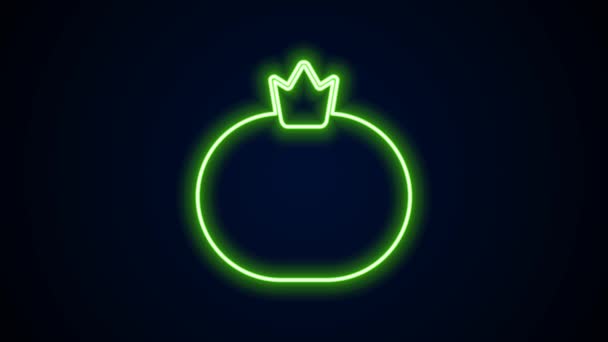 Leuchtendes Neon Line Tomato Symbol isoliert auf schwarzem Hintergrund. 4K Video Motion Grafik Animation — Stockvideo