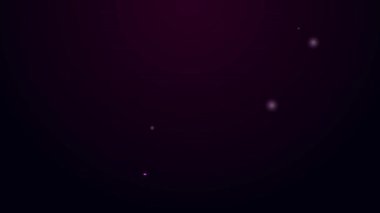 Parlayan neon hattı Siyah arkaplanda izole edilmiş dosya simgesini sil. Reddedilmiş belge simgesi. Kağıt üzerinde çarmıh. 4K Video hareketli grafik canlandırması