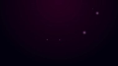 Siyah arkaplanda izole edilmiş fikir ikonu kavramına sahip parlak neon hattı ampulü. Enerji ve fikir sembolü. İlham konsepti. 4K Video hareketli grafik canlandırması