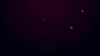 Siyah arkaplanda izole edilmiş vites simgesiyle parlayan neon hattı Belge ayarları. Yazılım güncellemesi, transfer protokolü, takım çalışması araç yönetimi. 4K Video hareketli grafik canlandırması