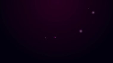 Siyah zemin üzerinde iğnelenmiş düğme simgesi olan parlak neon çizgisi Not kağıdı. Not kağıdı tabelası. 4K Video hareketli grafik canlandırması