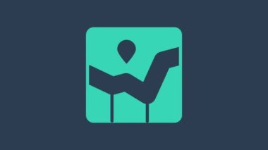 Turkuaz Grafik, grafik, diyagram, mavi arkaplanda izole edilmiş bilgi simgesi. 4K Video hareketli grafik canlandırması