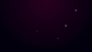 Parlayan neon hattı kimyasal formül ikonu siyah arkaplanda izole edildi. Yenilikçi tıp, sağlık, araştırma ve bilim için soyut altıgen. 4K Video hareketli grafik canlandırması