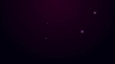 Parlayan neon hattı Meteoroloji termometresi siyah arkaplanda izole edilmiş ikonu ölçüyor. Termometre termometresi sıcak ya da soğuk hava gösteriyor. 4K Video hareketli grafik canlandırması