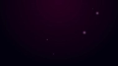 Parlayan neon hattı Bebek Emzik simgesi siyah arkaplanda izole edildi. Çocuk oyuncağı. 4K Video hareketli grafik canlandırması