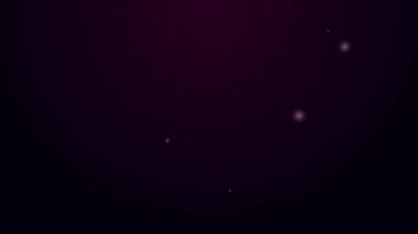 Parlak neon çizgili bebek çorabı giysisi simgesi siyah arka planda izole edilmiş. 4K Video hareketli grafik canlandırması