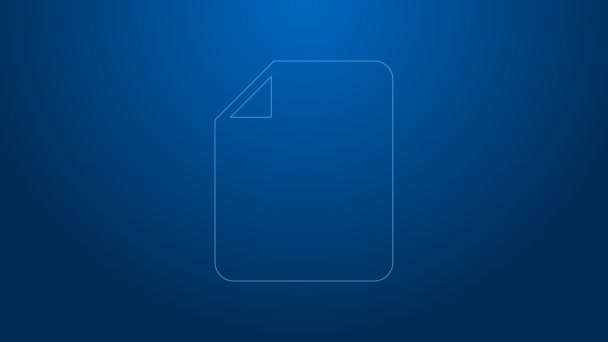 White line File document icon isolated on blue background. Checklist icon. Business concept. 4K Video motion graphic animation — Stock Video