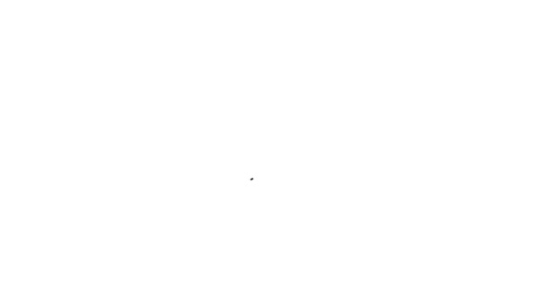 Línea negra Presentación de tablero de negocios financieros con gráfico, horario, gráfico, diagrama, infografía, icono de gráfico circular aislado sobre fondo blanco. Animación gráfica de vídeo 4K — Vídeo de stock
