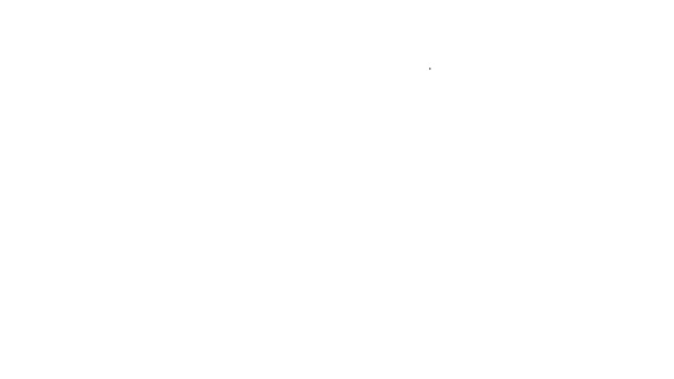 Černá čára Ikona kravaty izolovaná na bílém pozadí. Krční vázanka a nákrčník. Grafická animace pohybu videa 4K — Stock video