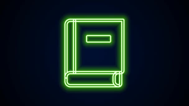 Glowing neon line Science book icon isolated on black background. 4K Video motion graphic animation — Stock Video