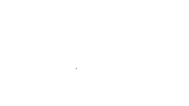 Černá čára Země globus ikona izolované na bílém pozadí. Světová nebo pozemská značka. Globální internetový symbol. Geometrické tvary. Grafická animace pohybu videa 4K — Stock video
