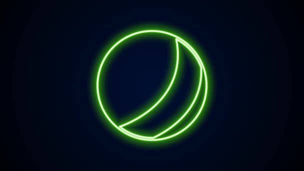 Leuchtende Neon-Linie Strandball-Symbol isoliert auf schwarzem Hintergrund. Kinderspielzeug. 4K Video Motion Grafik Animation — Stockvideo