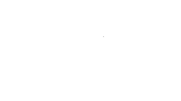 Ligne noire Hochet jouet icône isolée sur fond blanc. Une pancarte. Animation graphique de mouvement vidéo 4K — Video