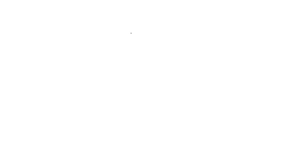 ブラックラインベビーモニター白い背景に隔離されたウォーキートーキーアイコン。4Kビデオモーショングラフィックアニメーション — ストック動画