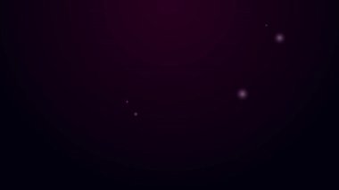 Parlayan neon hattı merdivenleri siyah arka planda izole edilmiş bir ikon. 4K Video hareketli grafik canlandırması