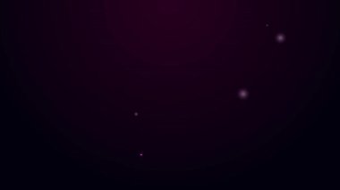 Parlayan neon çizgisi Yürüyüş sırt çantası simgesi siyah arkaplanda izole edildi. Kamp ve dağ gezisi sırt çantası. 4K Video hareketli grafik canlandırması
