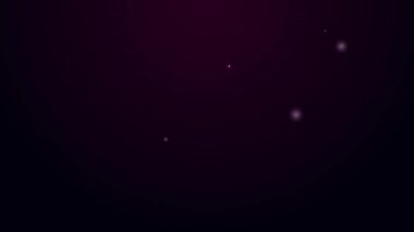 Parlayan neon hattı Kite simgesi siyah arkaplanda izole edildi. 4K Video hareketli grafik canlandırması