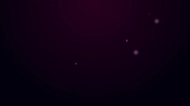 Parlayan neon çizgisi kalem simgesi siyah arkaplanda izole edildi. Keçeli kalem. 4K Video hareketli grafik canlandırması