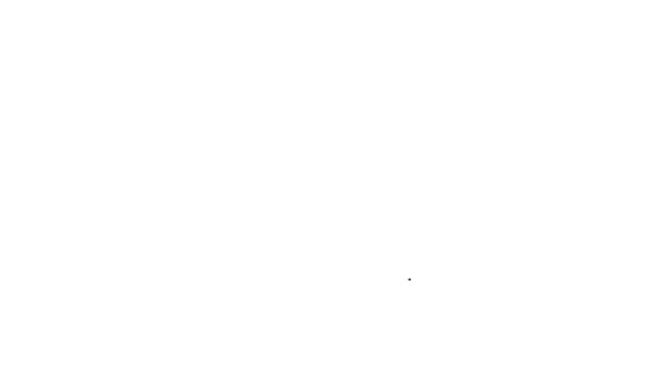 Icono de banco de línea negra aislado sobre fondo blanco. Animación gráfica de vídeo 4K — Vídeos de Stock