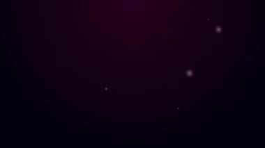 Parlayan neon hattı siyah arka planda izole edilmiş bebek tuvalet ikonu. Lazımlık. 4K Video hareketli grafik canlandırması